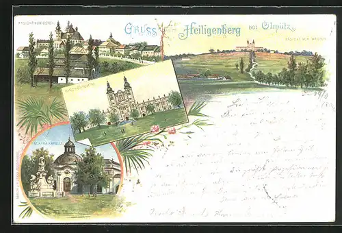 Lithographie Heiligenberg, St. Anna Kapelle, Kirchenportal