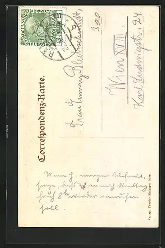 AK Bärn /Mähren, Kirchengasse, Bahnhof, Villa Sigmund, Krankenhaus