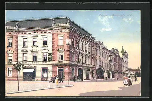 AK Prerov /Prerau, Komenského trida, Strasse mit Geschäften