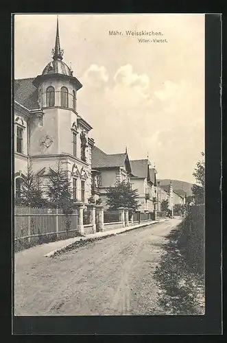 AK Mähr. Weisskirchen, Strassenpartie im Villen-Viertel