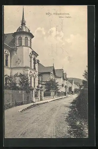 AK Mähr. Weisskirchen, Strasse im Villen-Viertel