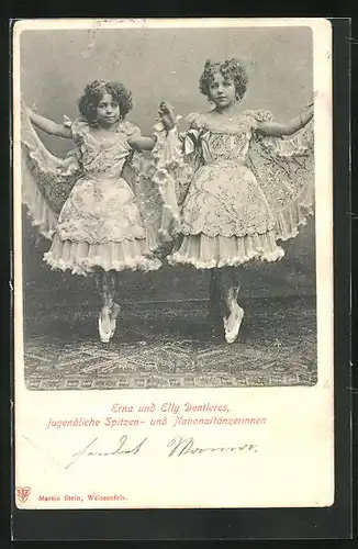 AK Erna und Elly Dentlères, jugendliche Balletttänzerinnen