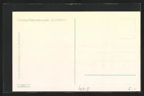 AK Passagierschiff Europa vor der Küste