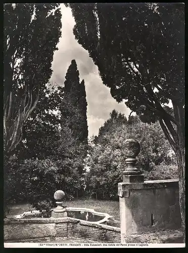 Fotografie Alinari, Ansicht Frascati, Villa Falconieri, Una veduta del Parco presso il Laghetto