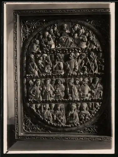 Fotografie R. Hirthe, Schwabach, Ansicht Egenhausen, Relief mit Bibelszenen