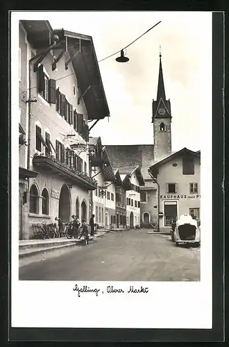 AK Golling, Gasthof goldener Stern und Gasthof schwarzer Adler am oberen Markt
