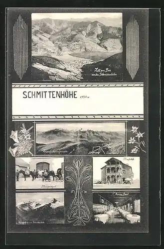 AK Schmittenhöhe, Berghotel, Grossglocknergruppe, Blick auf Zell am See