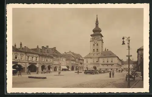 AK Saaz /Zatec, Ringplatz der Hopfenstadt