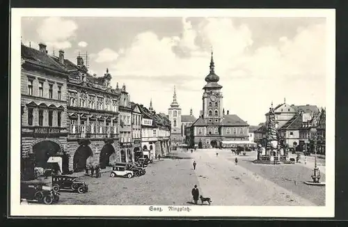 AK Saaz, Ringplatz, Rathaus