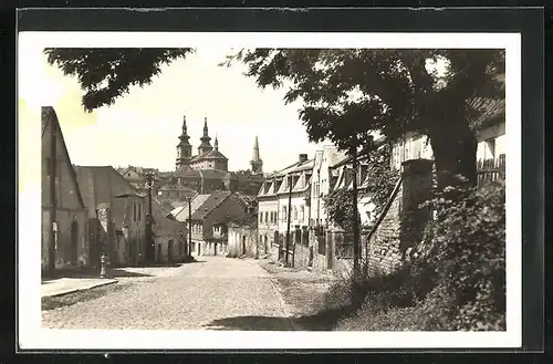 AK Kaaden / Kadan, Strassenpartie in der Stadt