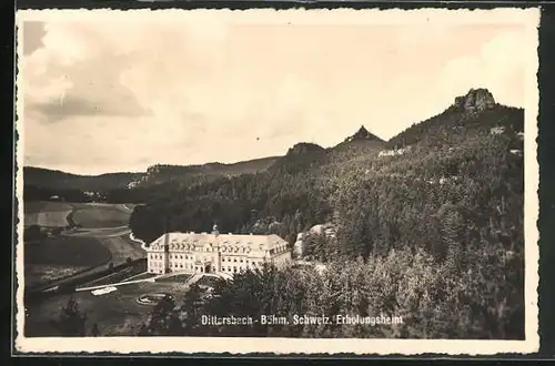 AK Dittersbach / Jetrichovice, Schweiz. Erholungsheim am Waldrand