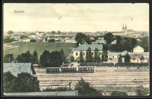 AK Kojetin, Panorama mit Bahngleisen