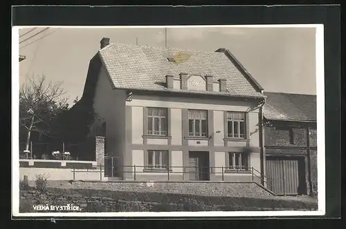 AK Velka Bystrice, Lp Orel 1928, Gebäudeansicht