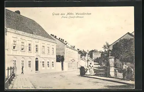 AK Mähr. Weisskirchen, Blick in die Franz-Josef-Strasse