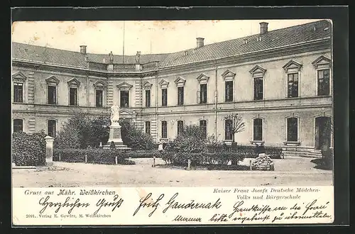 AK Mähr. Weisskirchen, Kaiser Franz Josefs Deutsche Mädchen-Volks und Bürgerschule