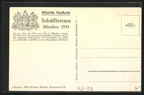 AK Schäfflertanz München 1935, Fahnen-Gruppe