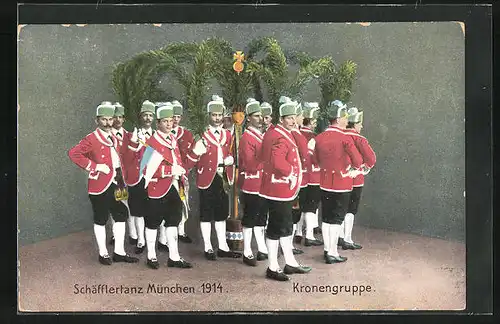 AK Schäfflertanz in München 1914, Kronengruppe
