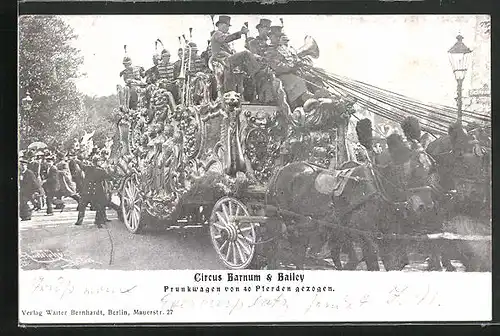 AK Zirkus Barnum & Bailey, Prunkwagen