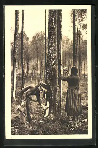 AK Landes de Gascogne, Landais au travail, Forstwirtschaft