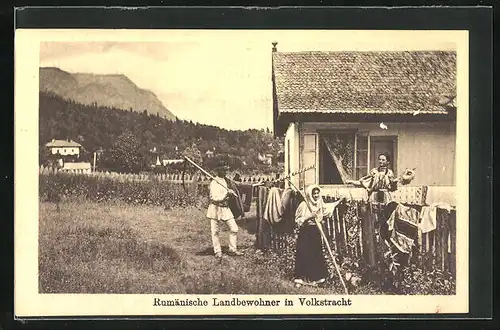 AK Rumänische Landbewohner in Volkstracht