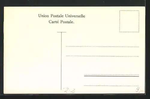 Künstler-AK Monaco, Briefmarken und Wappen