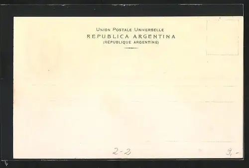 Lithographie Republica Argentina, Briefmarken und Wappen