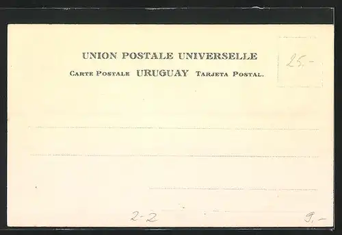 Lithographie Uruguay, Briefmarken und Wappen