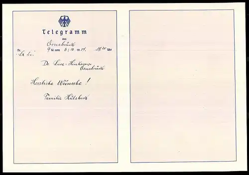 Telegramm Deutsche Reichspost, 1934, Alpenwiese gegen Bergmassiv, Entwurf: Carl Reiser