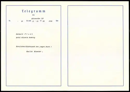 Telegramm Deutsche Reichspost, 1933, Engel mit Blumenkranz, Entwurf: Arnold