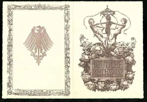 Telegramm Deutsche Reichspost, 1936, Reigentanz am Maibaum, Entwurf: Hanns Bastanier, Maikäfer