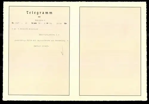 Telegramm Deutsche Reichspost, 1936, Reigentanz am Maibaum, Entwurf: Hanns Bastanier, Maikäfer