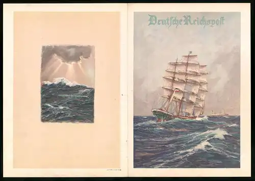 Telegramm Deutsche Reichspost, 1934, Segelschiff mit Dampfschiff, Entwurf: Hans Bohrdt