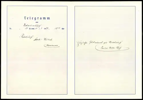 Telegramm Deutsche Reichspost, 1937, Segelschiff mit , Entwurf: Hans Bohrdt