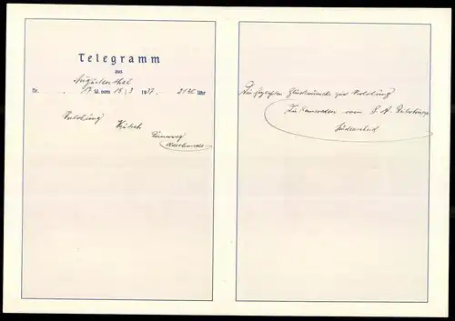 Telegramm Deutsche Reichspost, 1937, Segelschiff mit , Entwurf: Hans Bohrdt