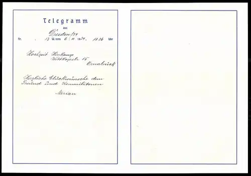 Telegramm Deutsche Reichspost, 1934, Engel mit Blumenkranz, Entwurf: Arnold
