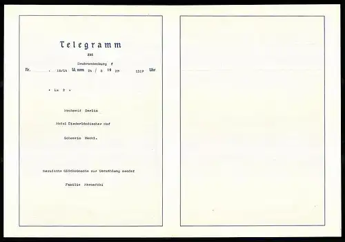 Telegramm Deutsche Reichspost, 1937, Segelschiff bei leichtem Wellengang mit , Entwurf: Hans Bohrdt