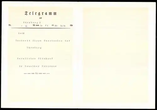 Telegramm Deutsche Reichspost, 1939, Feenhochzeit mit Zwergen, Entwurf: Scholl