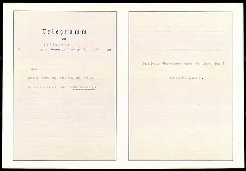 Telegramm Deutsche Reichspost, 1939, Blumenwiese mit Bergpanorama, Entwurf: Carl Reiser