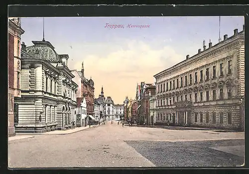 AK Troppau, Strassenpartie an der Herrengasse