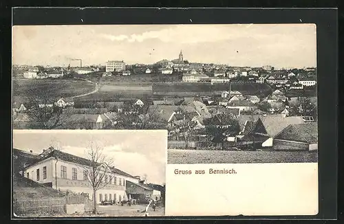 AK Bennisch, Gasthaus, Ortsansicht