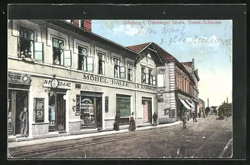AK Oderberg, Oderberger Strasse mit Möbel Halle a Kasslet