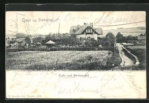 AK Freiheitau, Cafe und Restaurant der Ortschaft