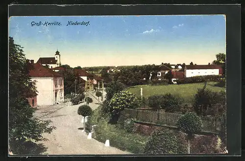 AK Gross-Herrlitz, Strassenpartie im Niederdorf