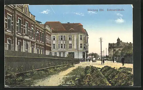 AK Oderberg, Bahnhof, Rohrwerkschule