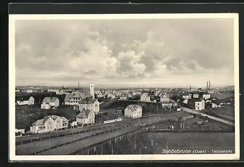 AK Schönbrunn /Oder, Teilansicht des Ortes