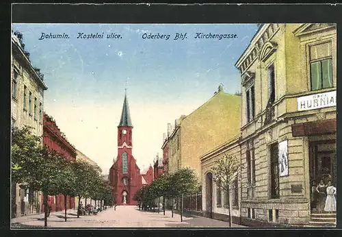 AK Oderberg-Bahnhof, Strassenpartie an der Kirchgasse