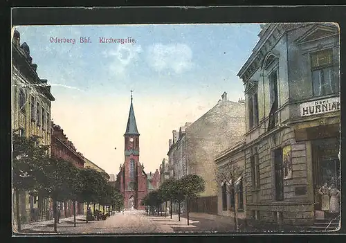 AK Oderberg-Bahnhof, Strassenpartie an der Kirchengasse