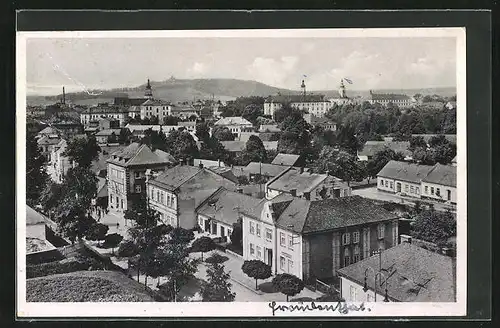 AK Freudenthal /Ostsudetenland, Strassenpartie mit Wohnhäusern