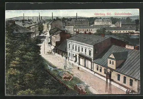 AK Oderberg-Bahnhof, Stefaniestrasse aus der Vogelschau