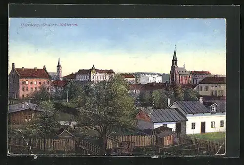 AK Oderberg, Ortsansicht mit Gärten